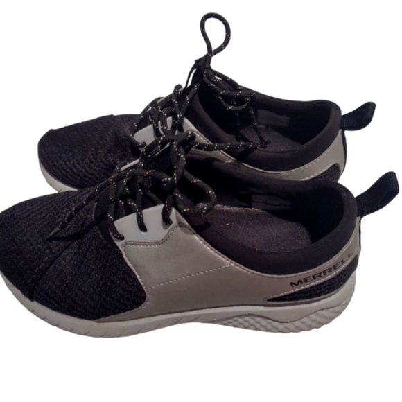 Merrell Shoes - MERRELL Women’s Black Silver Grey 1SIX8 Lace AC+ Athletic Running Sneaker Shoes